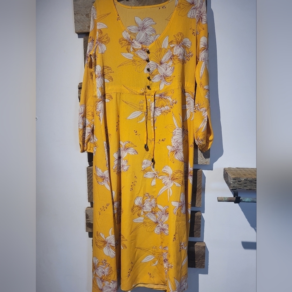 Floral Yellow Maxi Dress